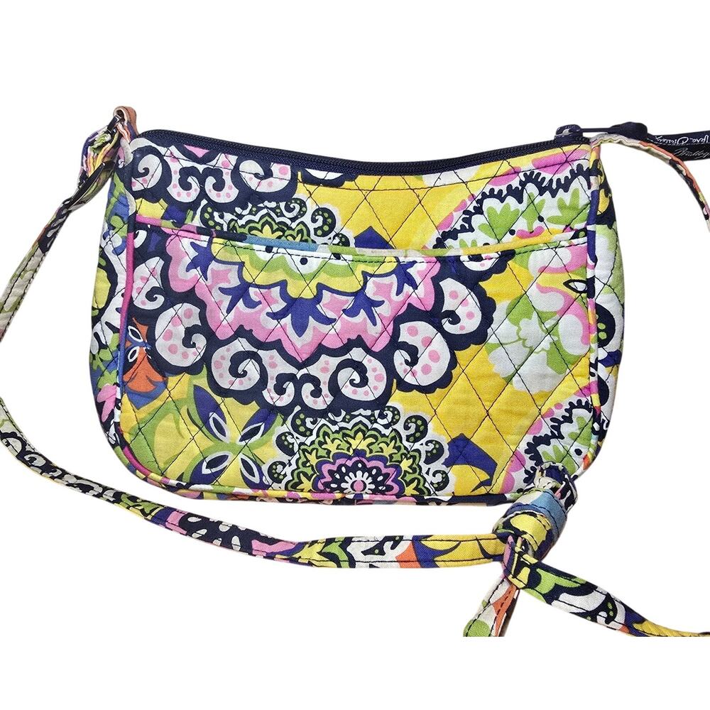 Vera Bradley Crossbody Rio Multi Color Spring Summer Zip Closure One Side Pocket - Picture 3 of 7